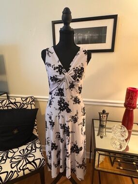 Michael Kors Black Floral Dress on Gray